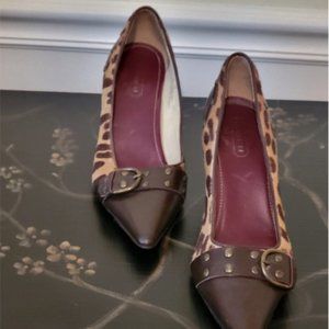 AUTHENIC BROWN AND ANIMAL PRINT COACH HEELS